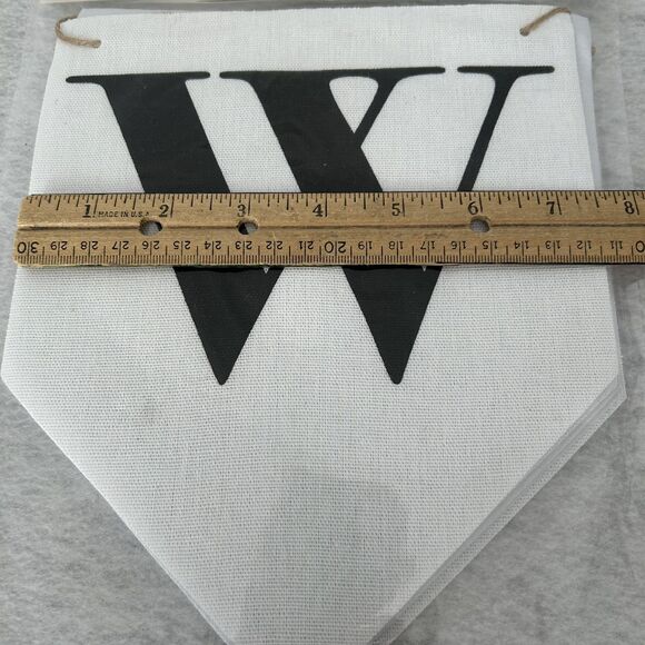 Welcome Banner Decor White Black 81 inches Decorative Farmhouse Casual Classic - Picture 3 of 6